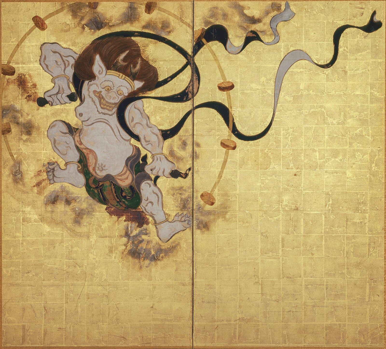 Sōtatsu, the thunder god (left screen)