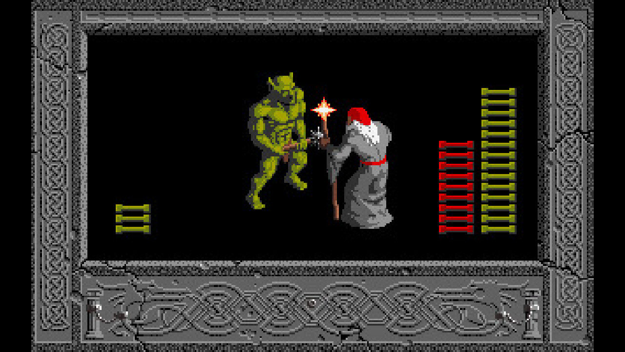 The Immortal: the wizard fights a goblin