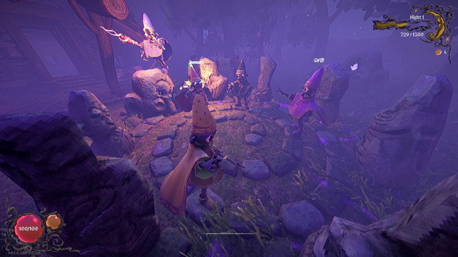 YAPYAP: a purple night outside the tower