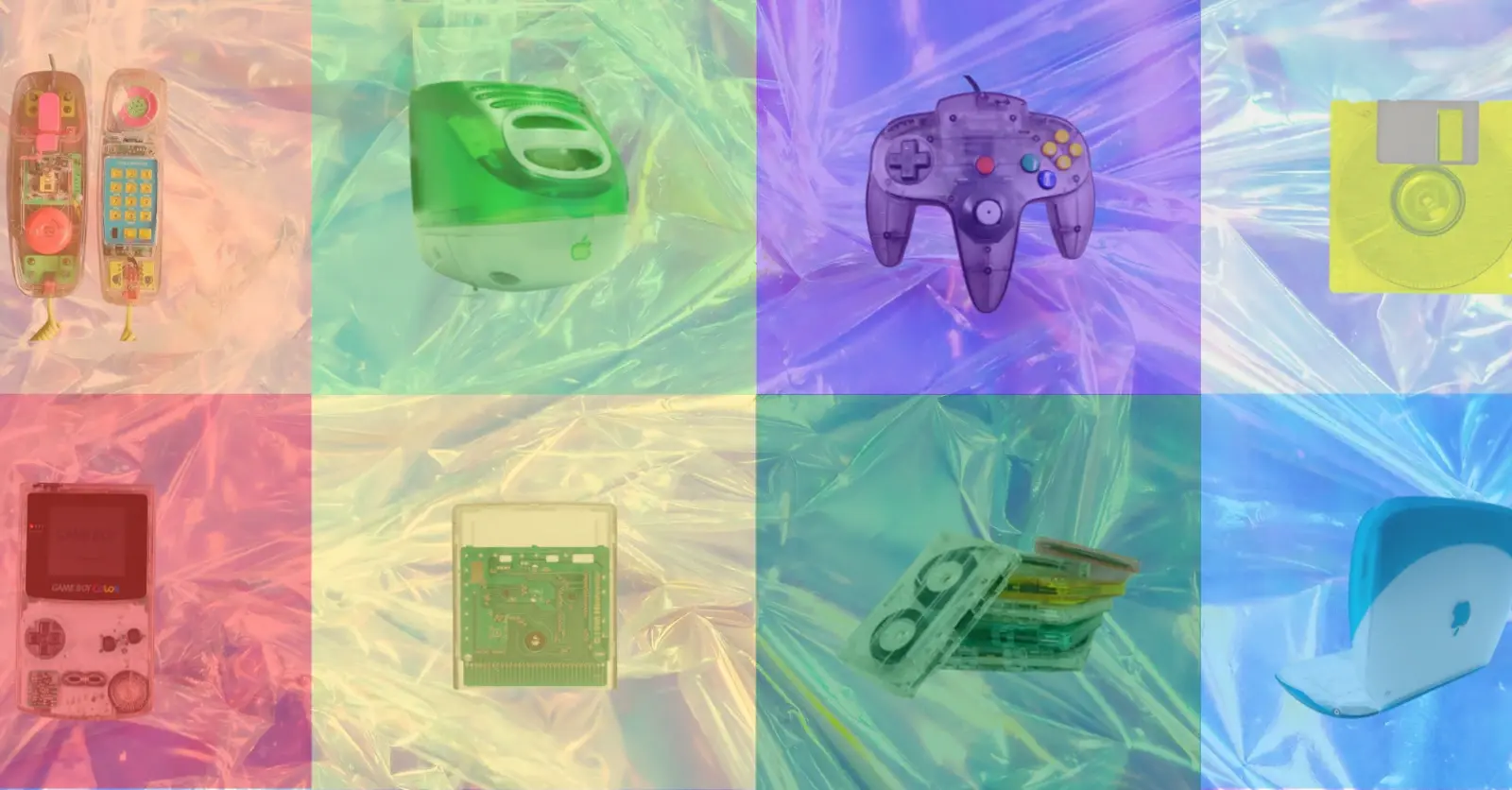 Translucent products collage